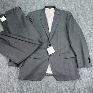 Indochino Suit Men 42R Pants 34x27 Newbury Charcoal Herringbone Wool 2 Piece NEW